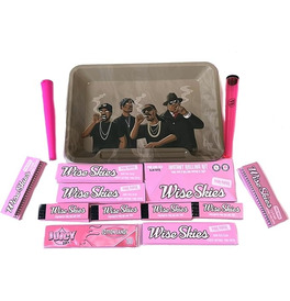Wise Skies Pink Rappers Rolling Tray Set