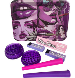 Wise Skies Purple Buzz Rolling Tray Bundle