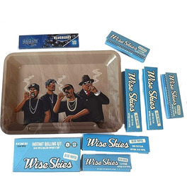 Wise Skies Blue Rappers Rolling Tray Set