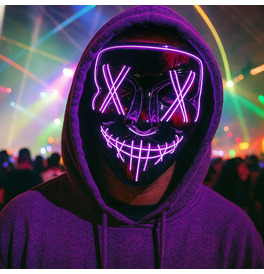 LED Stitches Mask, Purple
