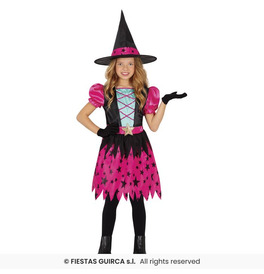 Girls Pink Star Witch Costume