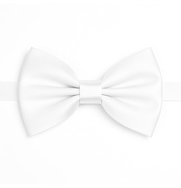 White Satin Bow Tie Adjustable Pre-Tied