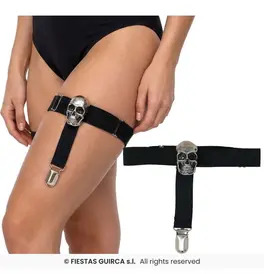 Elastic garter with skull
