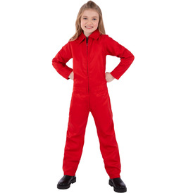 Kids Unisex Red Boiler Suit Costume