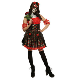 Red Rose Day of The Dead Costume