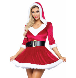 Mrs. Claus Hooded Dress Costume