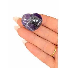 Amethyst Crystal Heart Tumble Stone 3.2cm