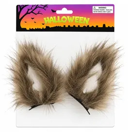 Brown Wolf Ears Clip On