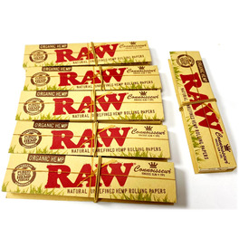 Raw Organic Hemp Connoisseur King Size Slim Papers (Pack Of 6)