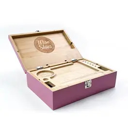 Wise Skies X-Large Pink Bamboo Rolling Box
