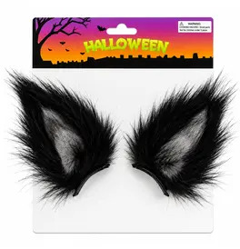 Black Wolf Ears Clip On
