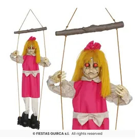 Creepy Doll On Swing With Light Sound & Movement, 105cm