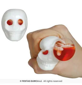 Squeezy Skeleton Head With Worms