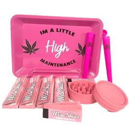 Wise Skies Pink High Maintenance New Small Rolling Tray Set