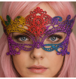 Lace Mask Rainbow