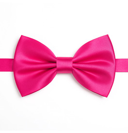 Pink Satin Bow Tie Adjustable Pre-Tied