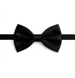 Black Satin Bow Tie Adjustable Pre-Tied