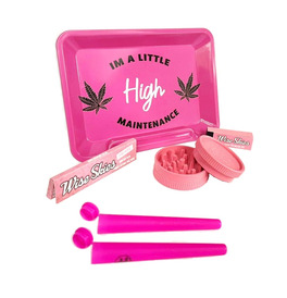 Pink High Maintenance New Small Rolling Tray Set