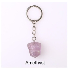 Amethyst Crystal Healing Stone Keychain 