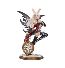 Rabbit and Clock Wonderland Fairy Statue 20cm