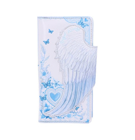 White Angel Wings Embossed Purse 18.5cm
