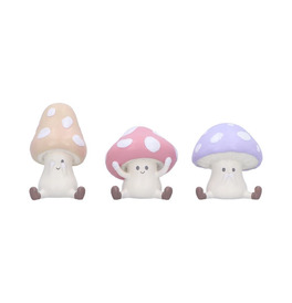 Three Wise Multicoloured Toadstool Figurines