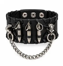 Bullet with Skull Chains Bracelet
