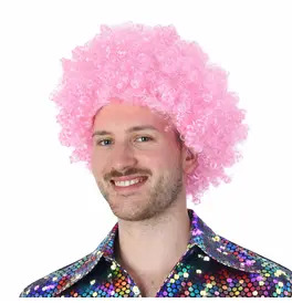 Afro Wig, Baby Pink