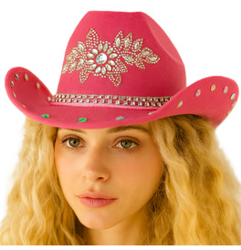 Pink Rhinestone Cowboy Hat Sparkly Western Cowgirl
