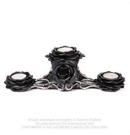 Black Rose Triple T-Light Holder by Alchemy 