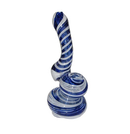 Coloured Glass Bubbler Pipe (Twisted)