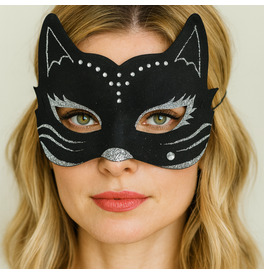 Cat Eye Mask, Black Silver