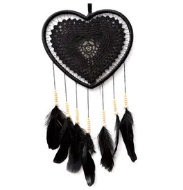Dream Catcher Lace Heart Black