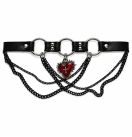 Black Heart with Chains Choker