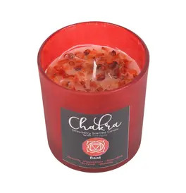 Root Chakra Strawberry Crystal Chip Candle