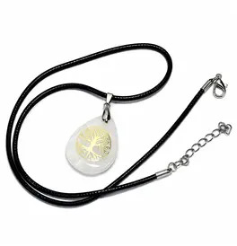 Pebble Tree Shape Crystal Stone - Clear Quartz