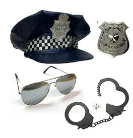 Blue Police Officer Fancy Dress Instant Kit Bundle