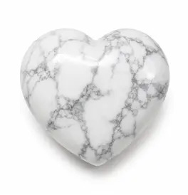 Howlite Crystal Heart Tumble Stone