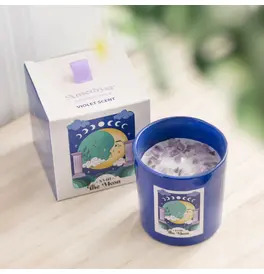 The Moon Amethyst Crystal Chip Candle