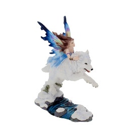 Free Spirit Figurine Fairy Winter Wolf Ornament 23.5cm
