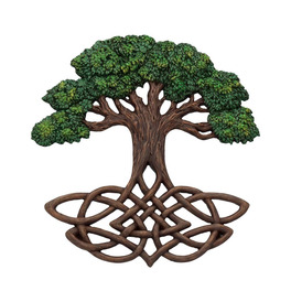 Hand Painted Tree of Life Celtic Wall Plaque 33cm