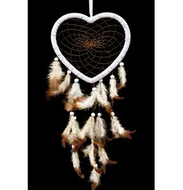 Dream Catcher White & Brown Heart