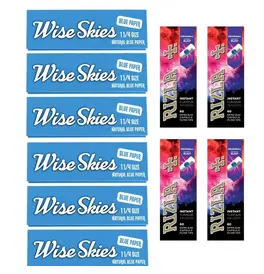 Blue 1 1/4 Rolling Paper & Rizla Berry Blast Filter Tips Bundle
