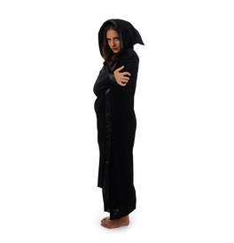 Deluxe Black Long Cape With Hood