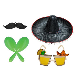 Black Mexican Party Sombrero Set