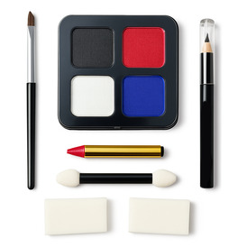Clown Face Paint Set with 4 Colors, Crayon, Pencil, Brushes & Sponges
