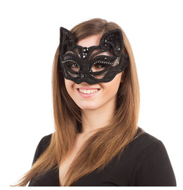 Black Cat Sequin Mask