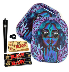 Silence Small Rolling Tray & Cover Bundle Set