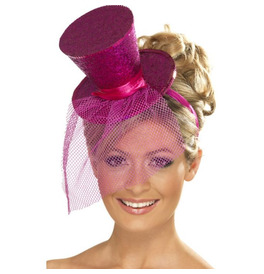 Fever Mini Top Hat on Headband, Pink