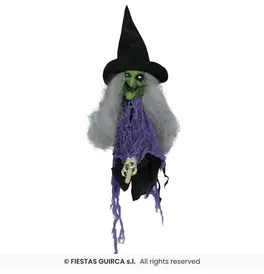 Hanging witch with broom, 44x38cm
